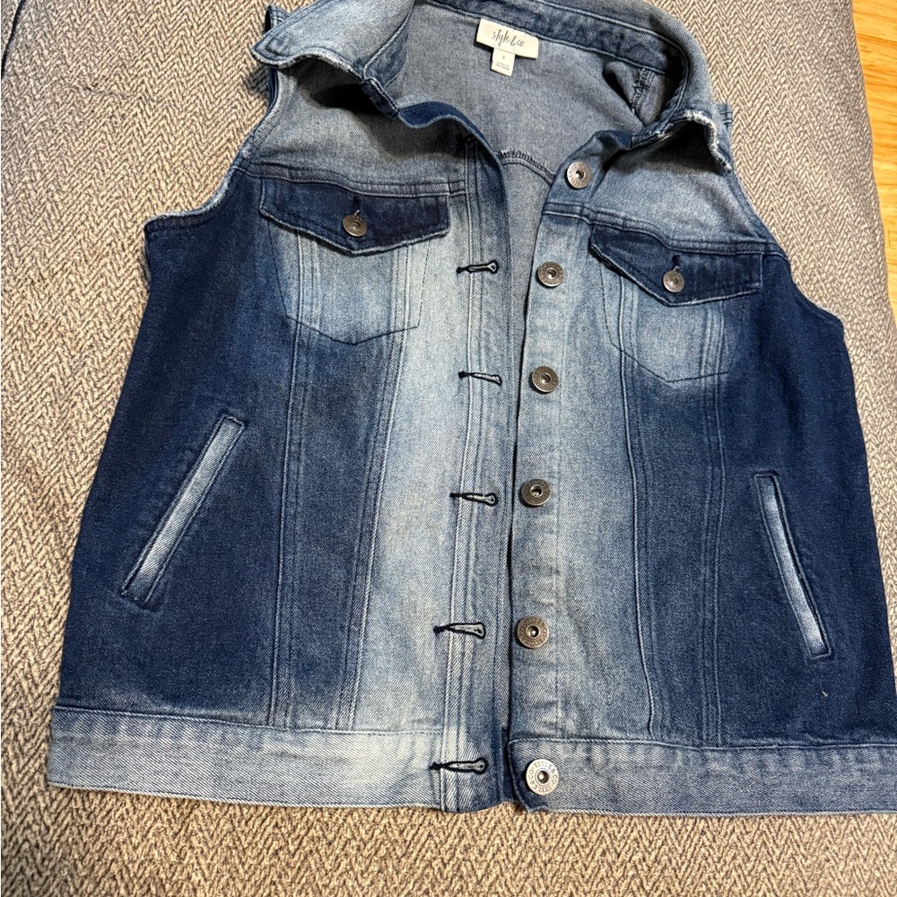 Style & Co. Blue Denim Vest